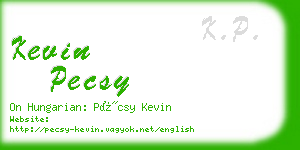 kevin pecsy business card